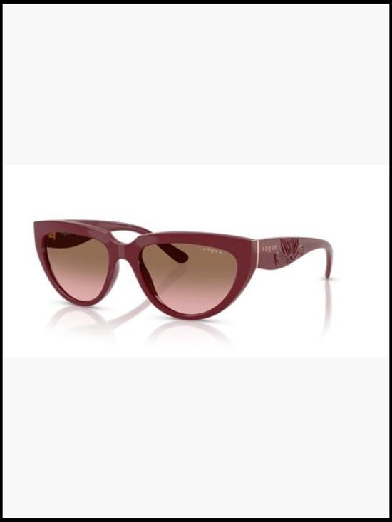 Vogue Eyewear Oval Sunglasses Full Bordeaux with UV Protection Microbag